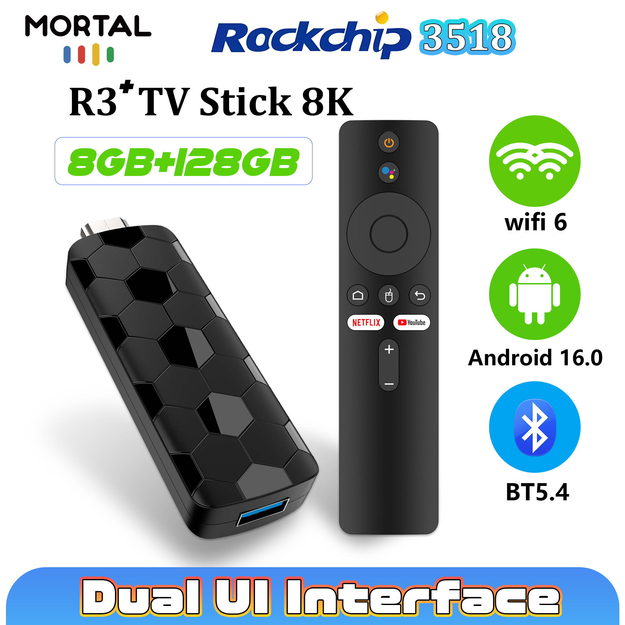 Home Cinema Tv - TV Stick Mortal R3+ Android 16,